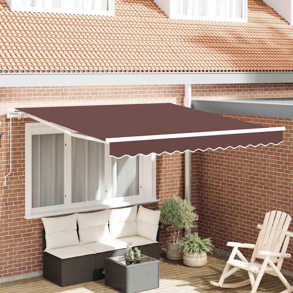 Manuell uttrekkbar markise brun 300x250 cm