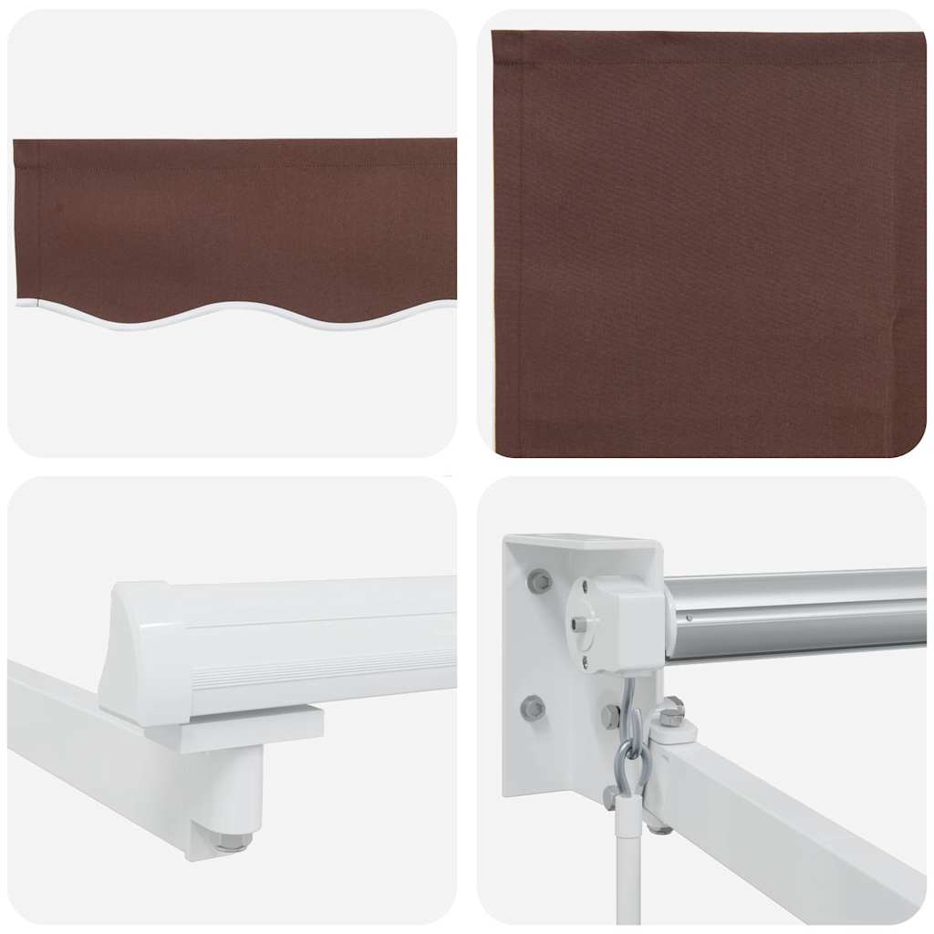 Manuell uttrekkbar markise brun 400x300 cm