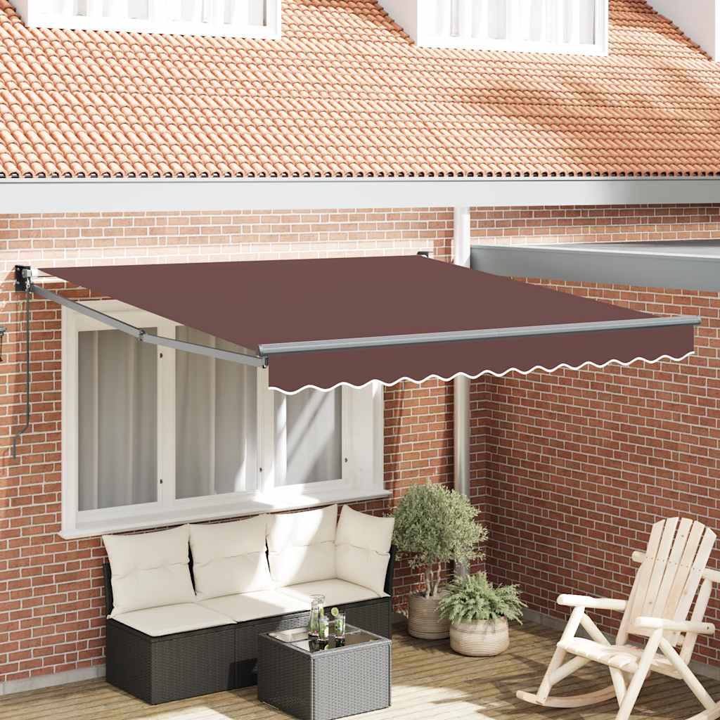 Manuell uttrekkbar markise brun 300x250 cm