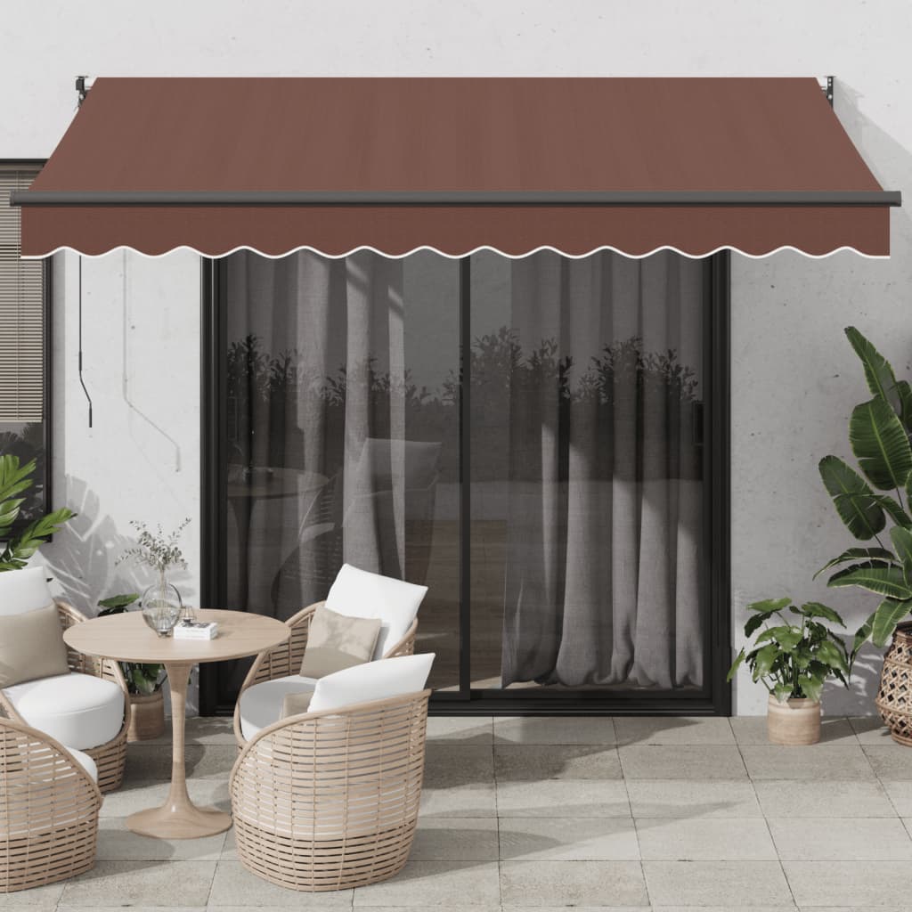Manuell uttrekkbar markise brun 350x250 cm