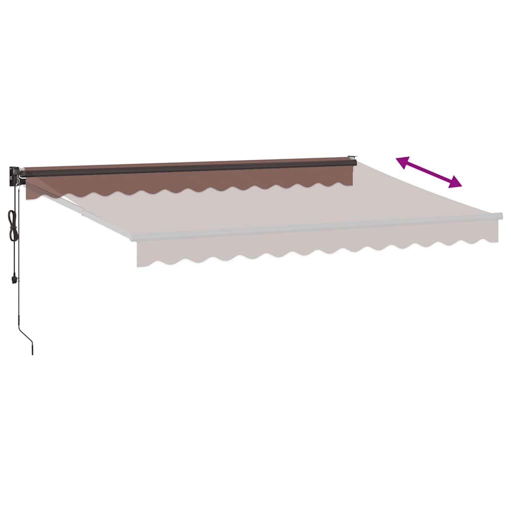 Automatisk uttrekkbar markise brun 350x250 cm