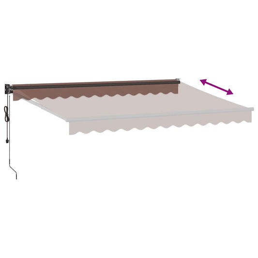 Automatisk uttrekkbar markise brun 350x250 cm