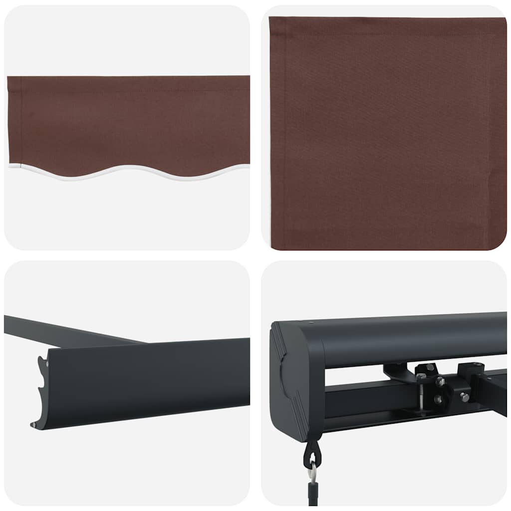 Manuell uttrekkbar markise brun 450x300 cm
