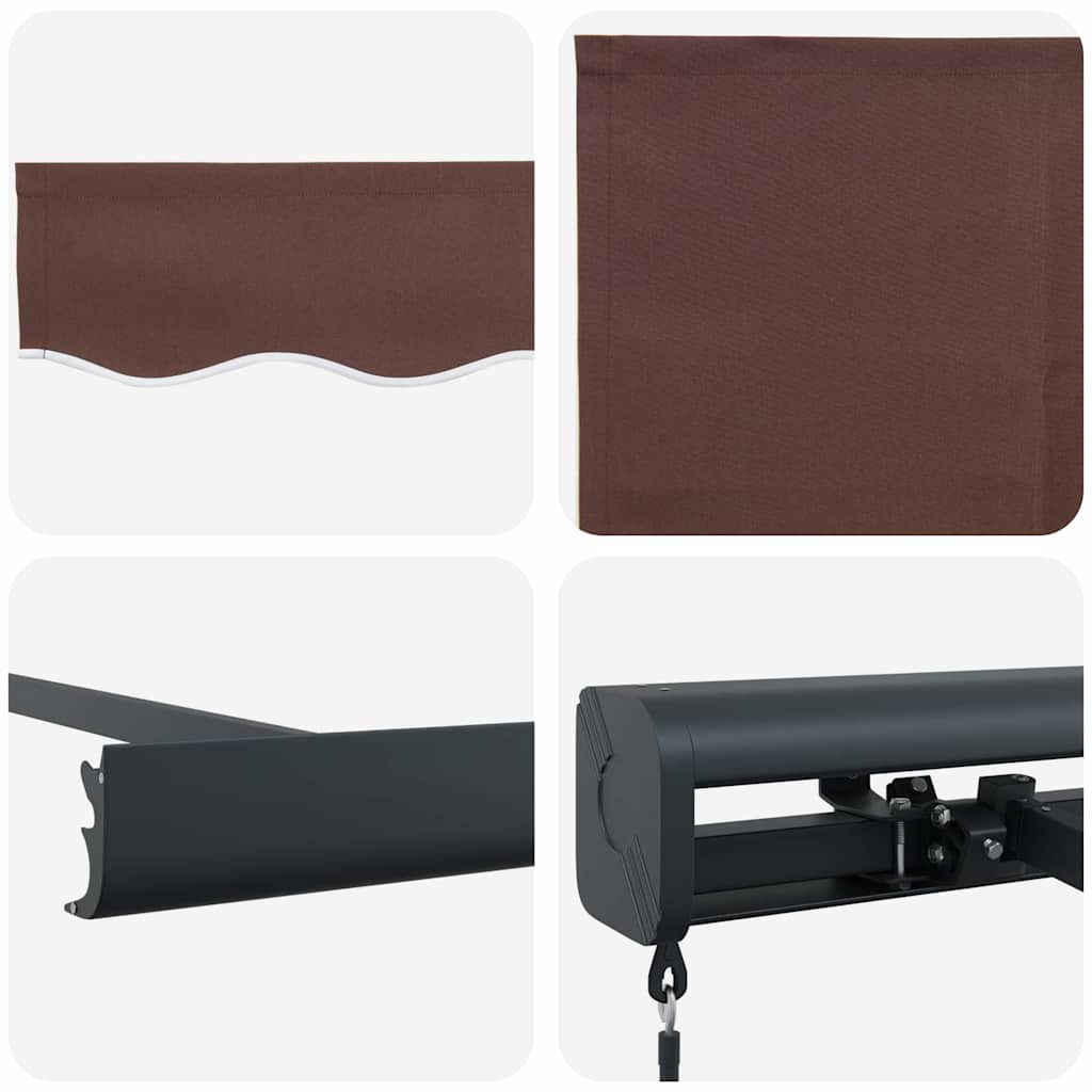 Manuell uttrekkbar markise brun 500x300 cm