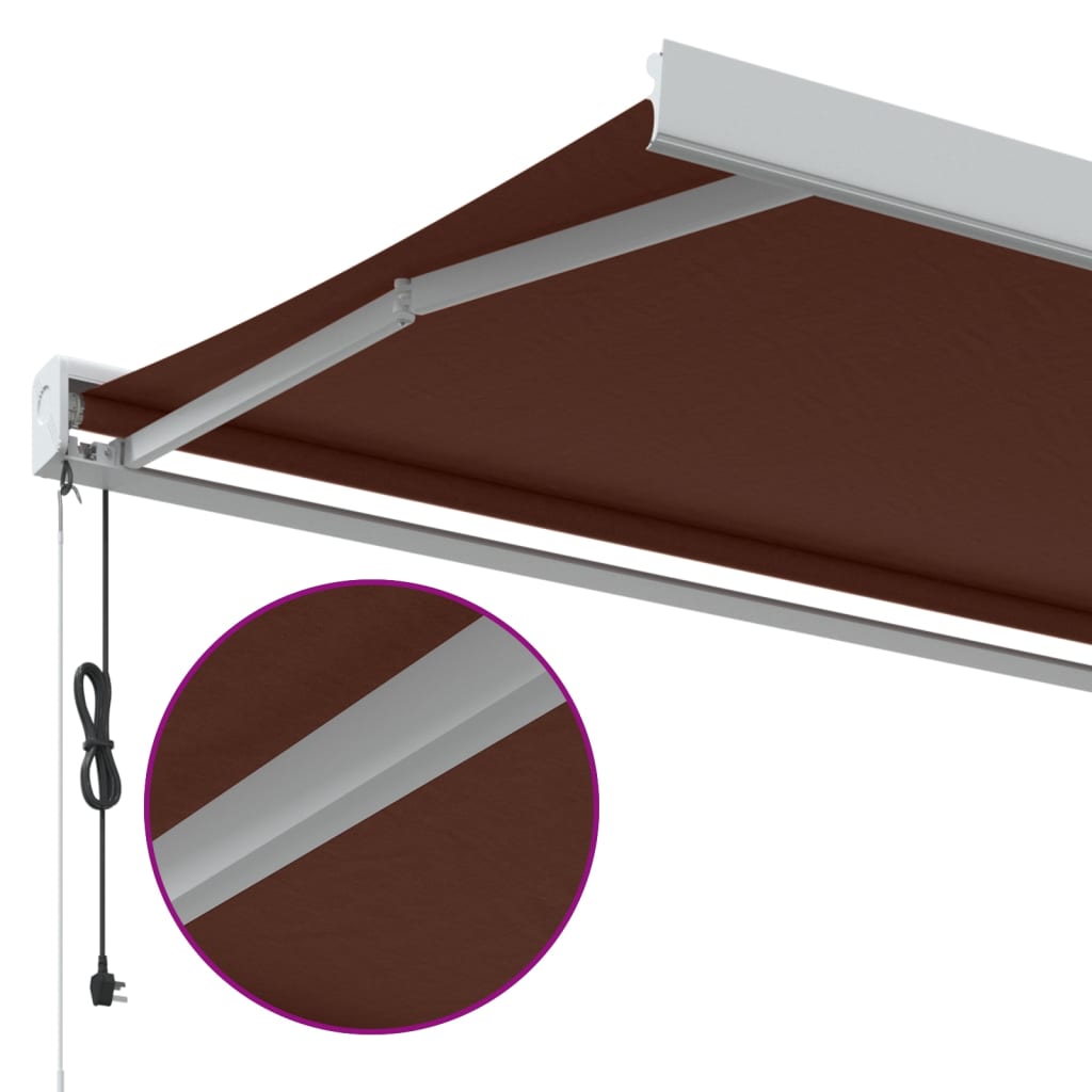 Automatisk uttrekkbar markise brun 450x300 cm