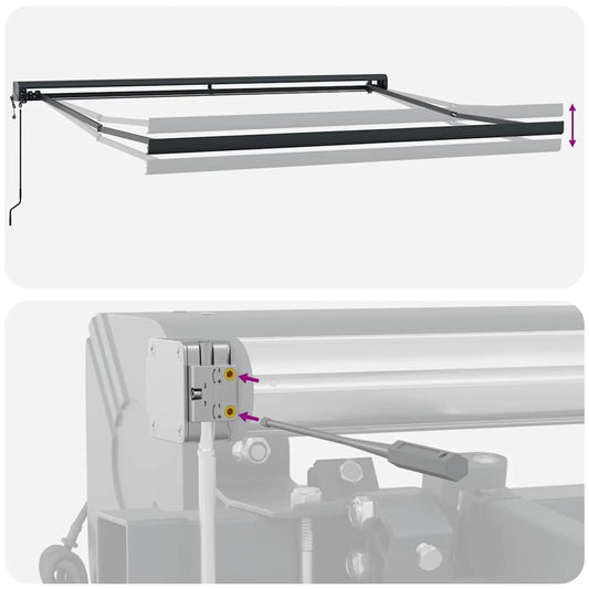 Automatisk uttrekkbar markise burgunder 300x250 cm