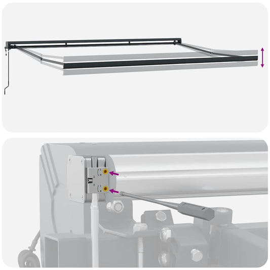 Automatisk uttrekkbar markise brun 450x300 cm
