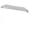 Manuell uttrekkbar markise med LED antrasitt og hvit 300x250 cm