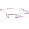 Manuell uttrekkbar markise med LED antrasitt og hvit 300x250 cm