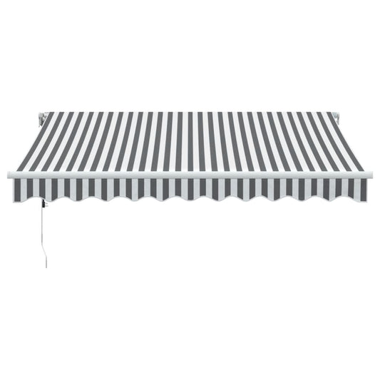 Automatisk uttrekkbart markise antrasitt og hvit 300x250 cm