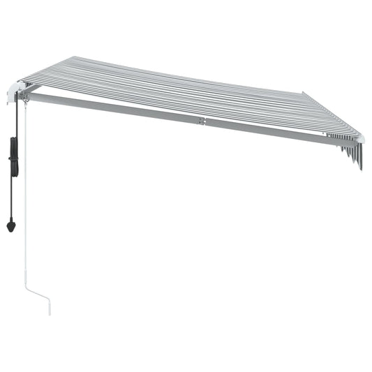 Automatisk uttrekkbart markise antrasitt og hvit 300x250 cm