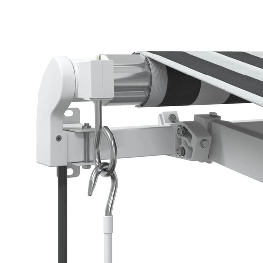 Automatisk uttrekkbart markise antrasitt og hvit 300x250 cm