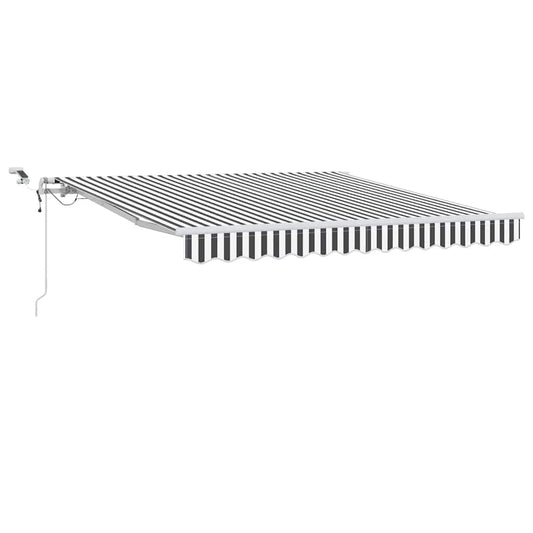 Automatisk uttrekkbar markise LED antrasitt og hvit 300x250 cm