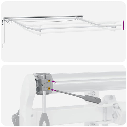 Automatisk uttrekkbar markise LED antrasitt og hvit 300x250 cm