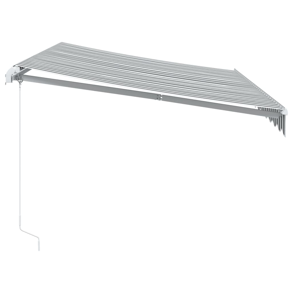 Manuell uttrekkbar markise med LED antrasitt og hvit 350x250 cm vidaXL