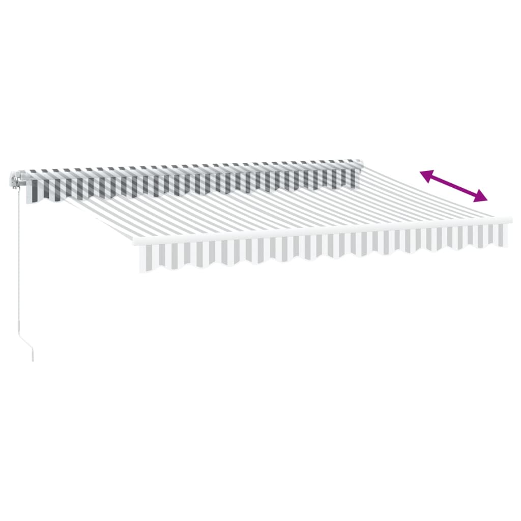 Manuell uttrekkbar markise med LED antrasitt og hvit 350x250 cm vidaXL