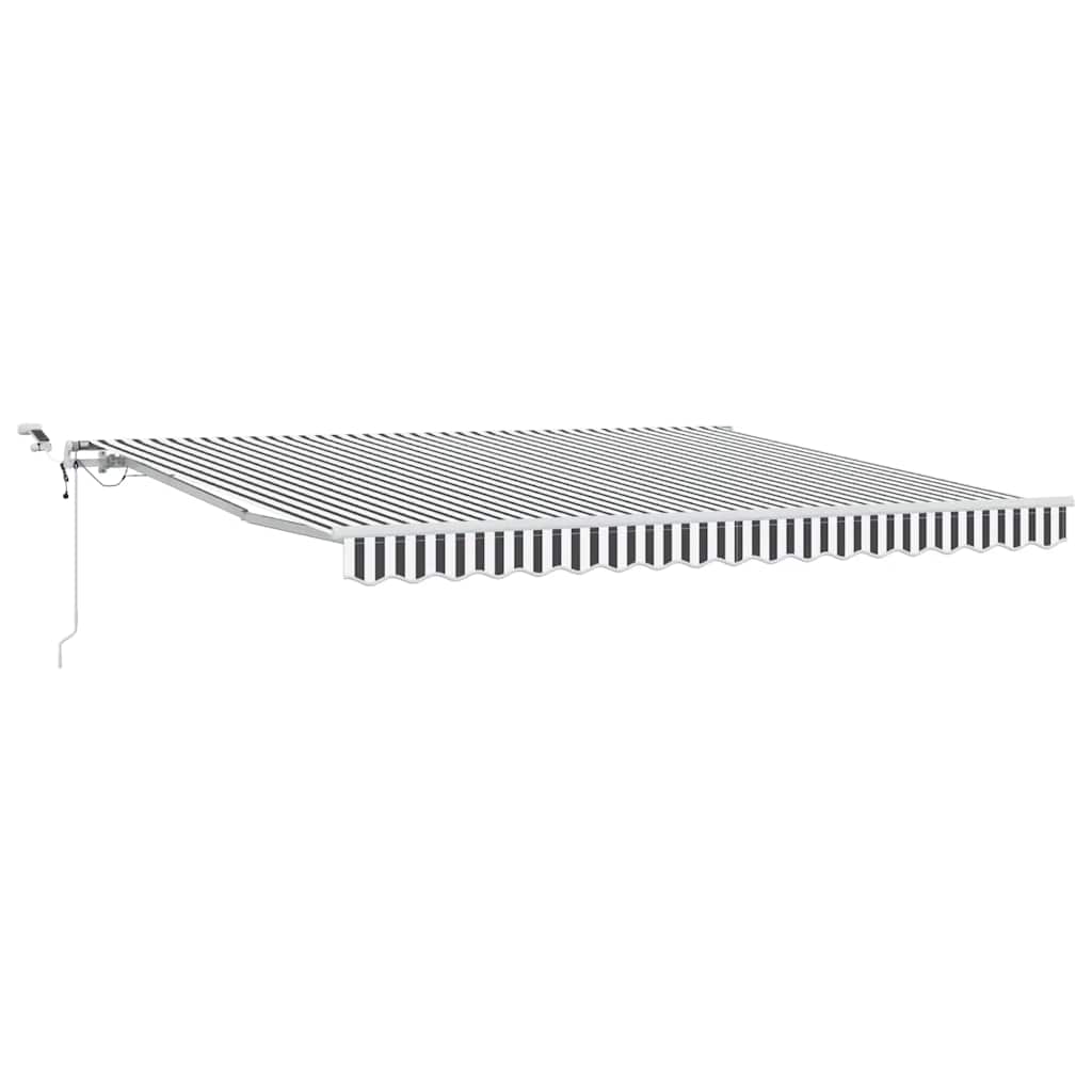 Automatisk uttrekkbar markise LED antrasitt og hvit 400x300 cm