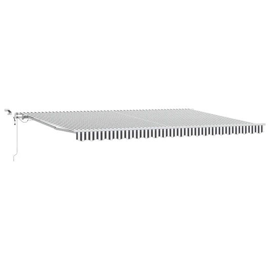 Automatisk uttrekkbar markise LED antrasitt og hvit 500x300 cm