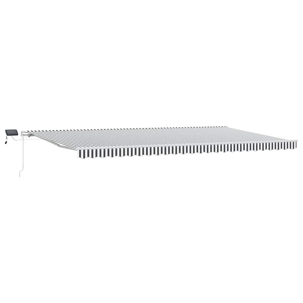 Manuell uttrekkbar markise med LED antrasitt og hvit 600x300 cm vidaXL