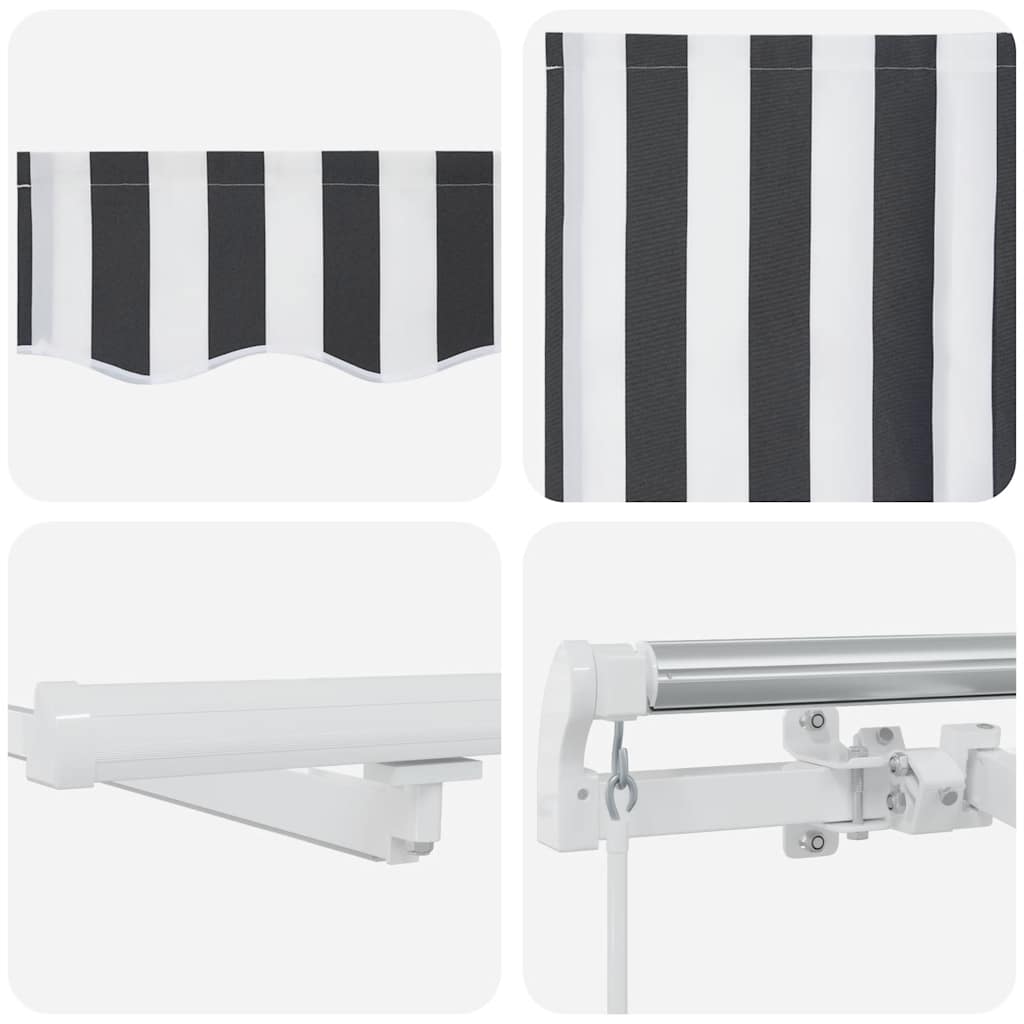 Manuell uttrekkbar markise med LED antrasitt og hvit 600x300 cm vidaXL