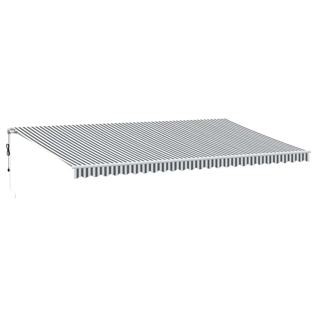 Automatisk uttrekkbar markise LED antrasitt og hvit 600x300 cm vidaXL