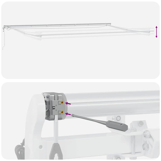 Automatisk uttrekkbar markise LED antrasitt og hvit 600x300 cm vidaXL