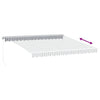 Manuell uttrekkbar markise med LED antrasitt og hvit 400x350 cm