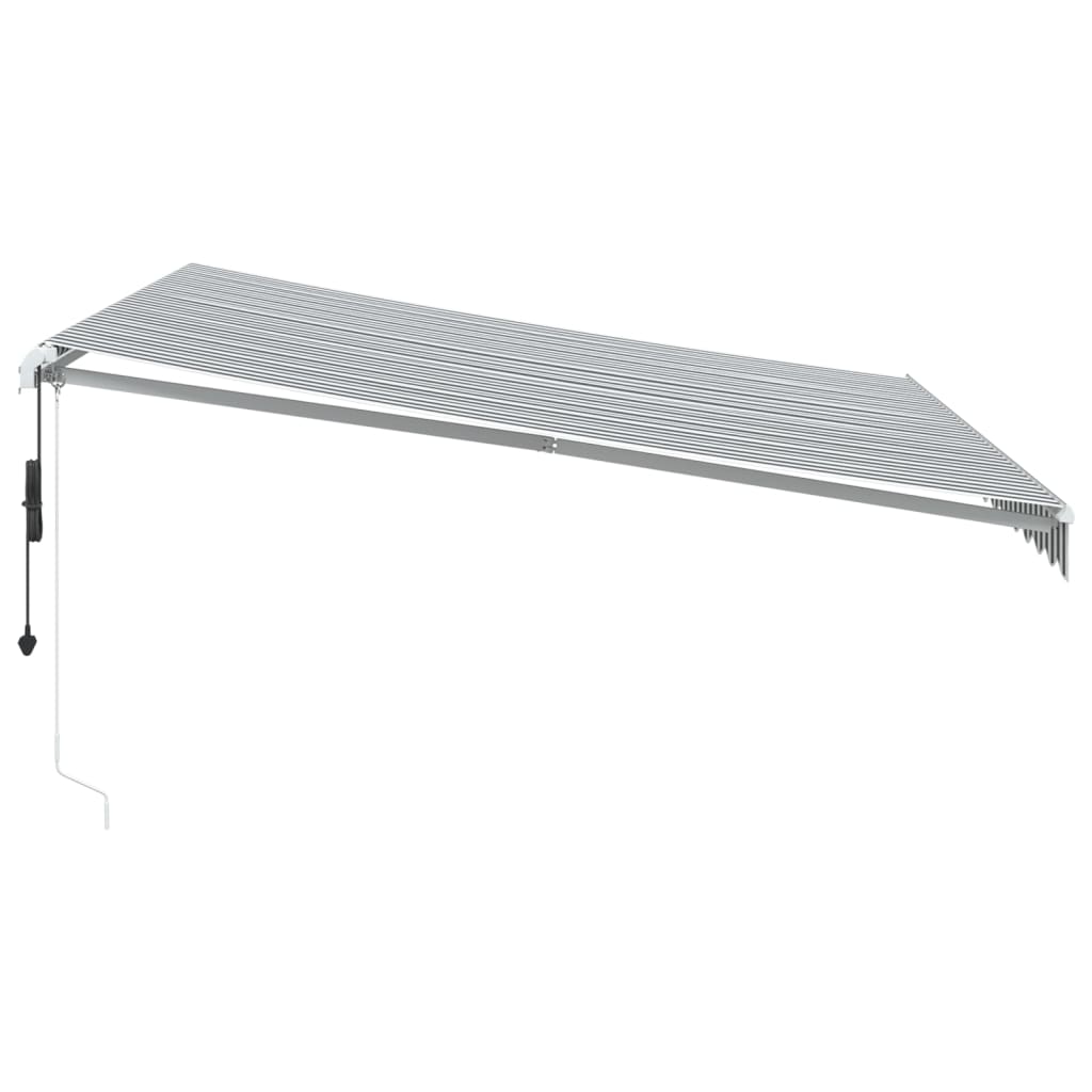Automatisk uttrekkbart markise antrasitt og hvit 400x350 cm