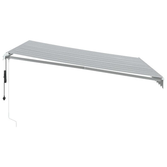 Automatisk uttrekkbart markise antrasitt og hvit 400x350 cm