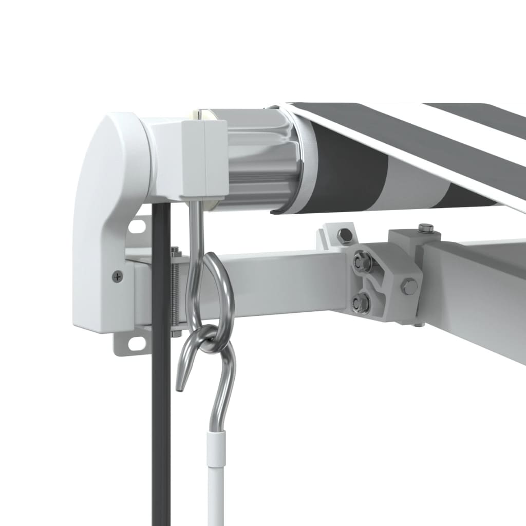 Automatisk uttrekkbart markise antrasitt og hvit 400x350 cm