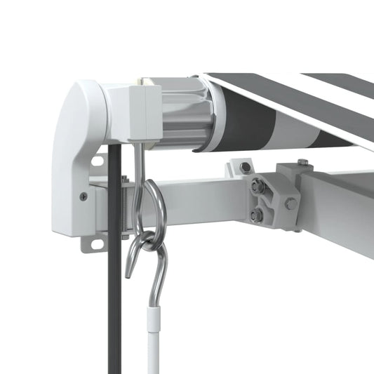 Automatisk uttrekkbart markise antrasitt og hvit 400x350 cm