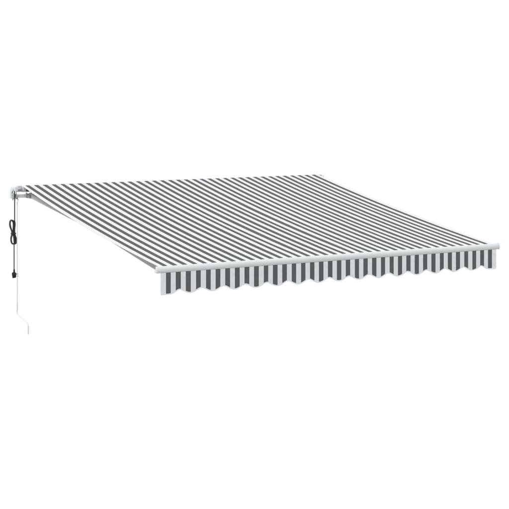 Automatisk uttrekkbar markise LED antrasitt og hvit 400x350 cm vidaXL