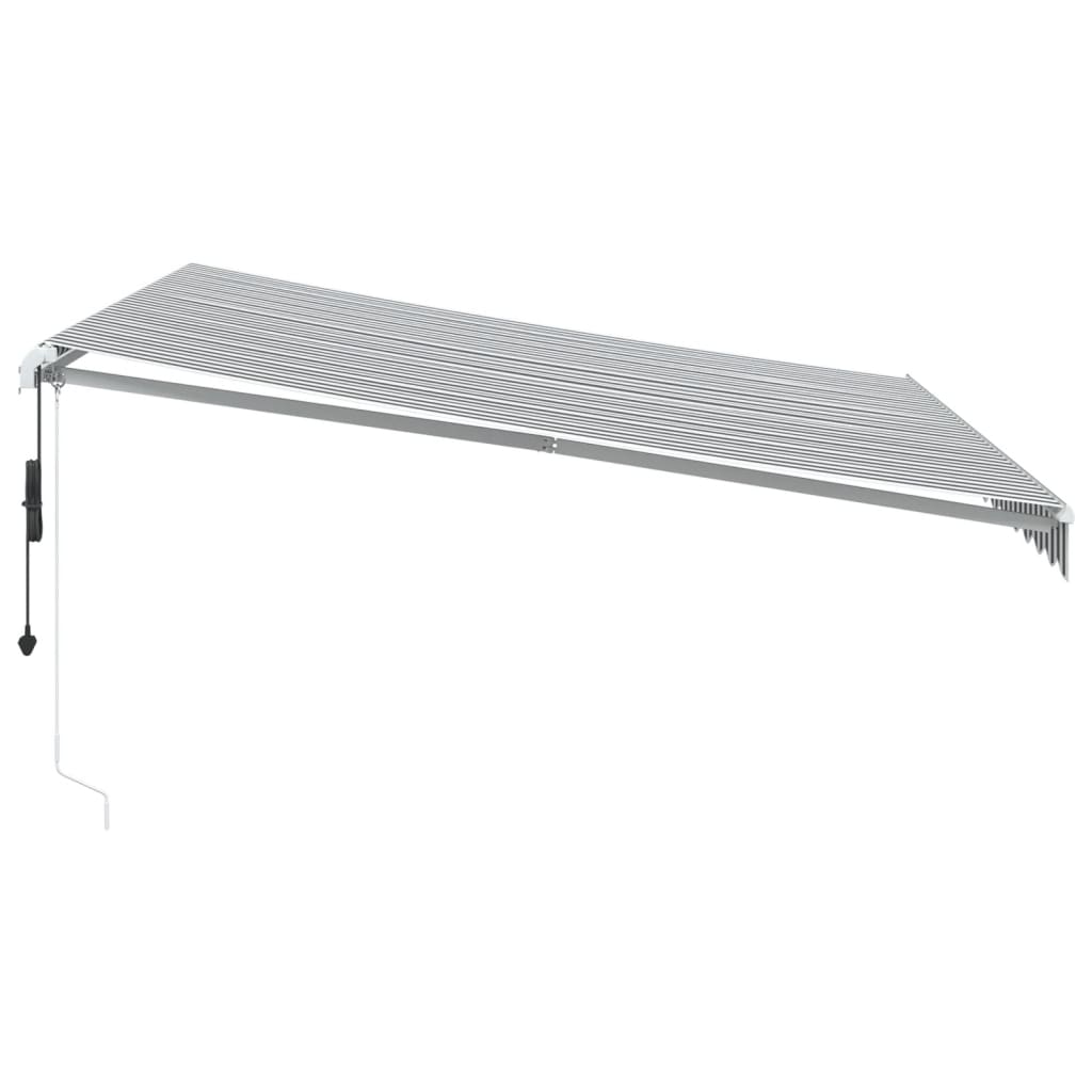 Automatisk uttrekkbar markise LED antrasitt og hvit 400x350 cm vidaXL