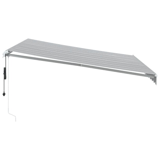 Automatisk uttrekkbar markise LED antrasitt og hvit 400x350 cm vidaXL