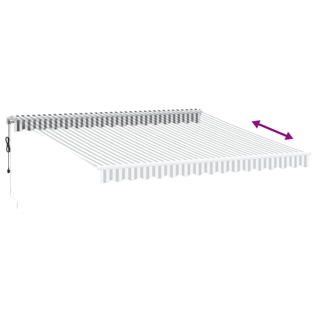 Automatisk uttrekkbar markise LED antrasitt og hvit 400x350 cm vidaXL