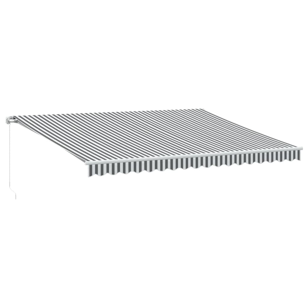 Manuell uttrekkbar markise antrasitt og hvit 450x350 cm vidaXL