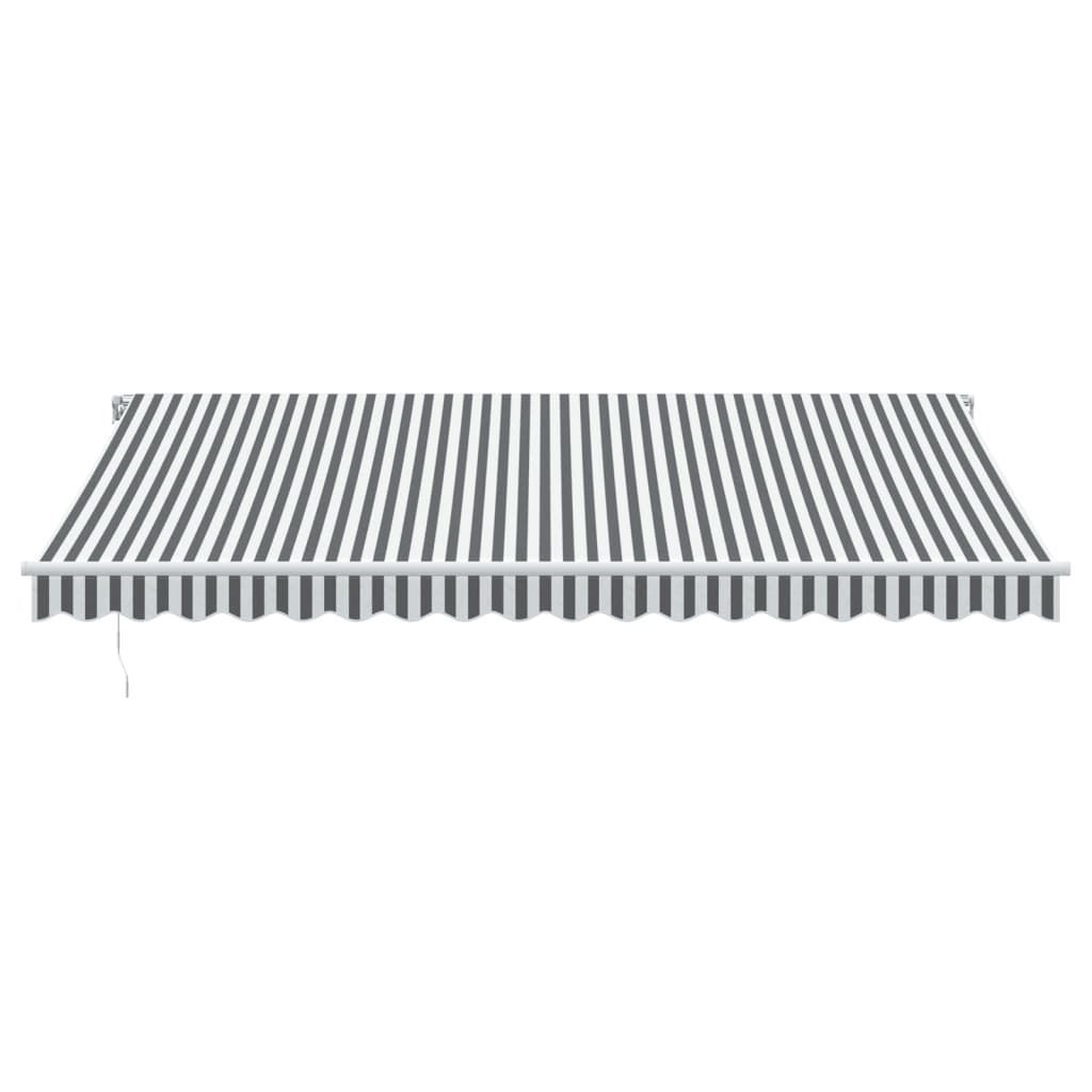Manuell uttrekkbar markise antrasitt og hvit 450x350 cm vidaXL