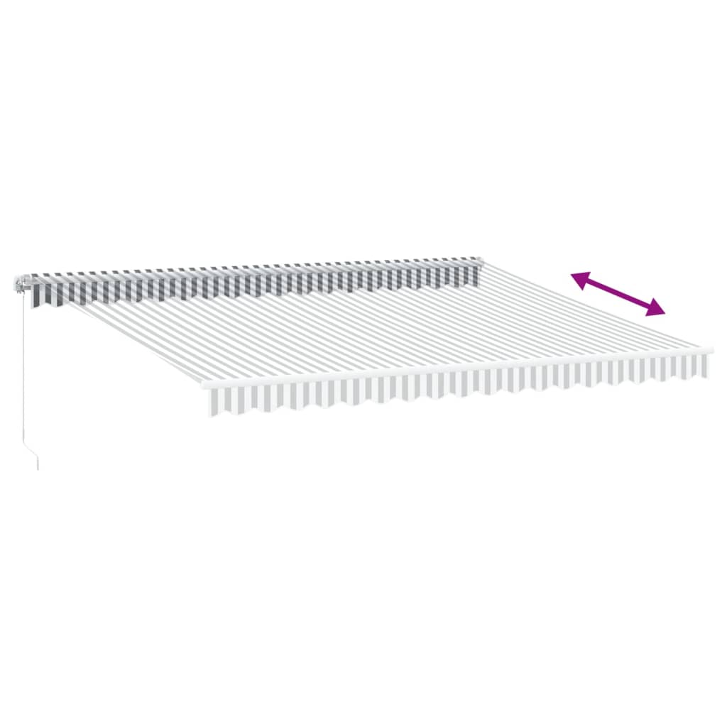 Manuell uttrekkbar markise antrasitt og hvit 450x350 cm vidaXL