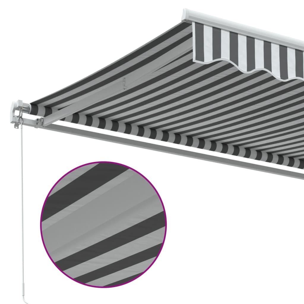 Manuell uttrekkbar markise antrasitt og hvit 450x350 cm vidaXL