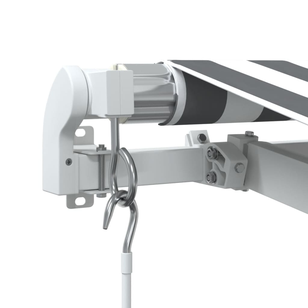 Manuell uttrekkbar markise med LED antrasitt og hvit 450x350 cm vidaXL