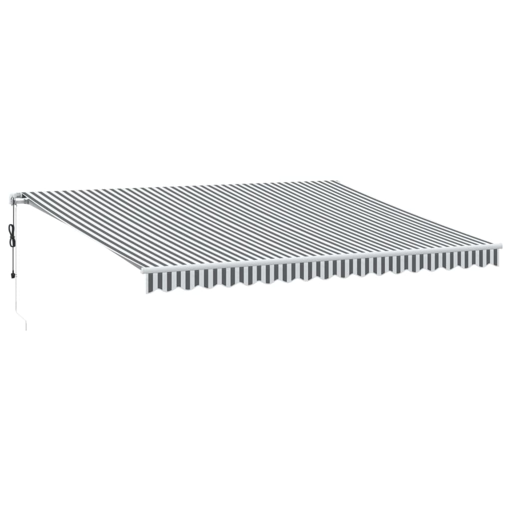 Automatisk uttrekkbart markise antrasitt og hvit 450x350 cm vidaXL
