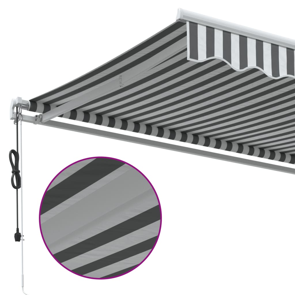 Automatisk uttrekkbart markise antrasitt og hvit 450x350 cm vidaXL