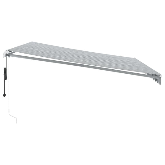 Automatisk uttrekkbar markise LED antrasitt og hvit 450x350 cm vidaXL