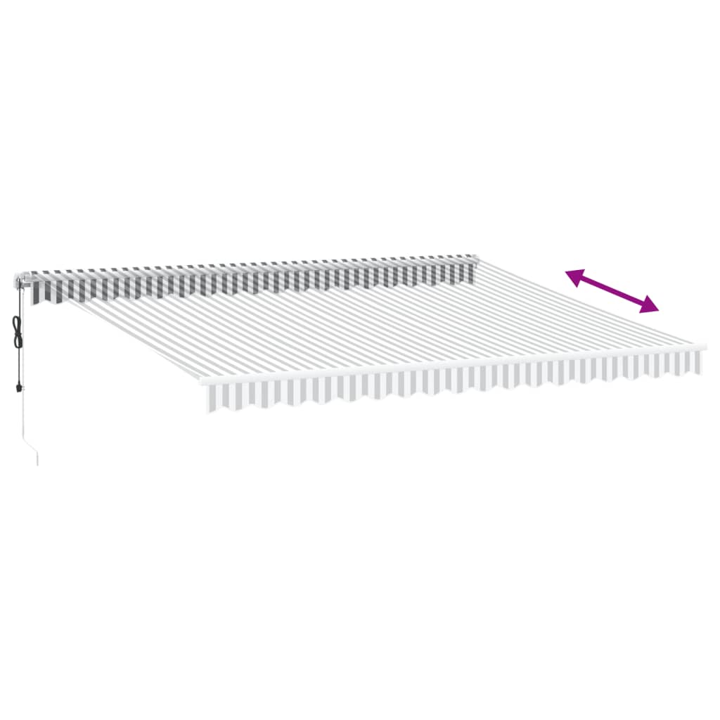 Automatisk uttrekkbar markise LED antrasitt og hvit 450x350 cm vidaXL