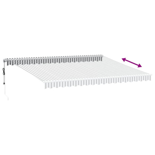 Automatisk uttrekkbar markise LED antrasitt og hvit 450x350 cm vidaXL