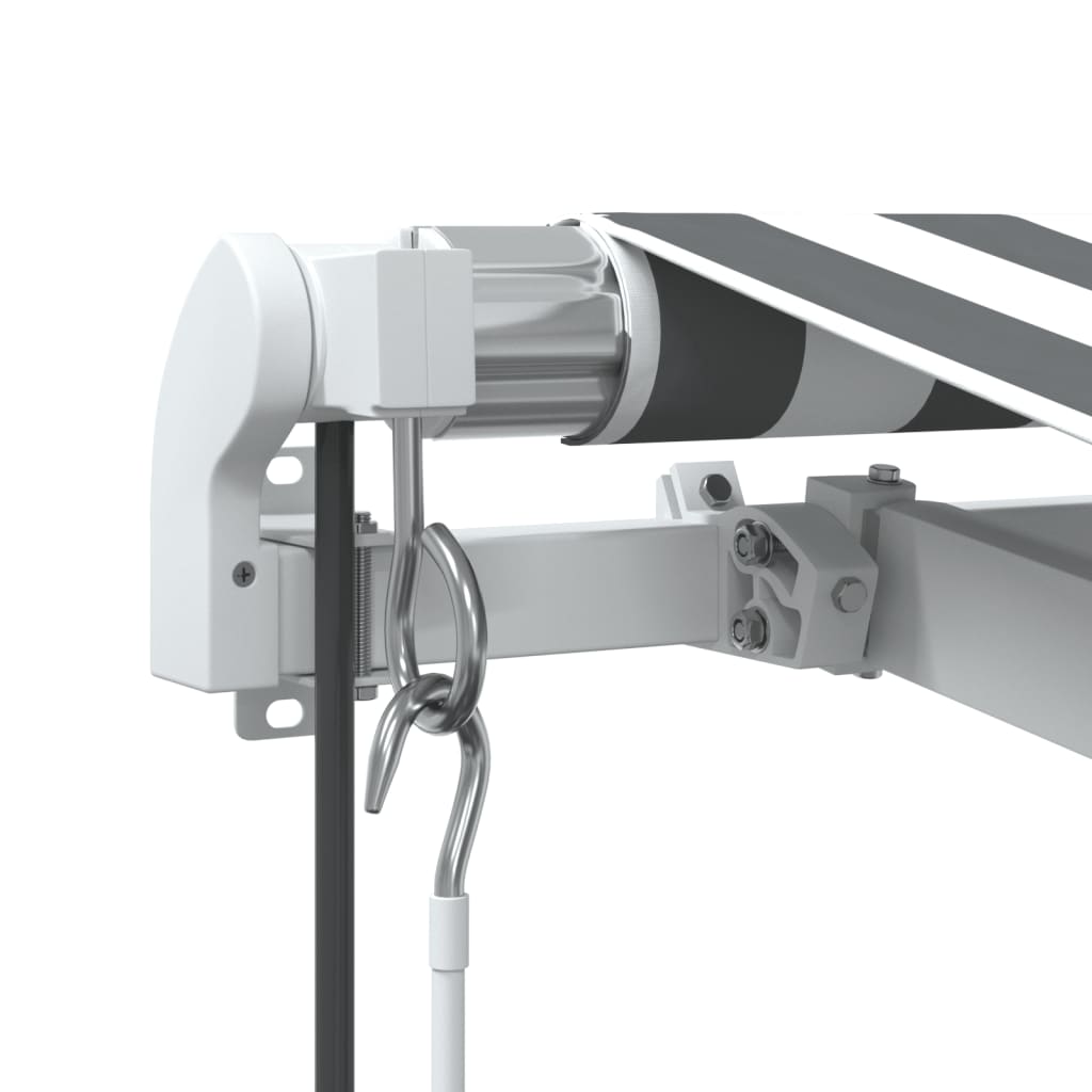 Automatisk uttrekkbar markise LED antrasitt og hvit 450x350 cm vidaXL