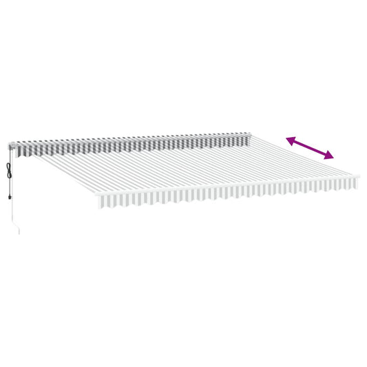 Automatisk uttrekkbart markise antrasitt og hvit 500x350 cm