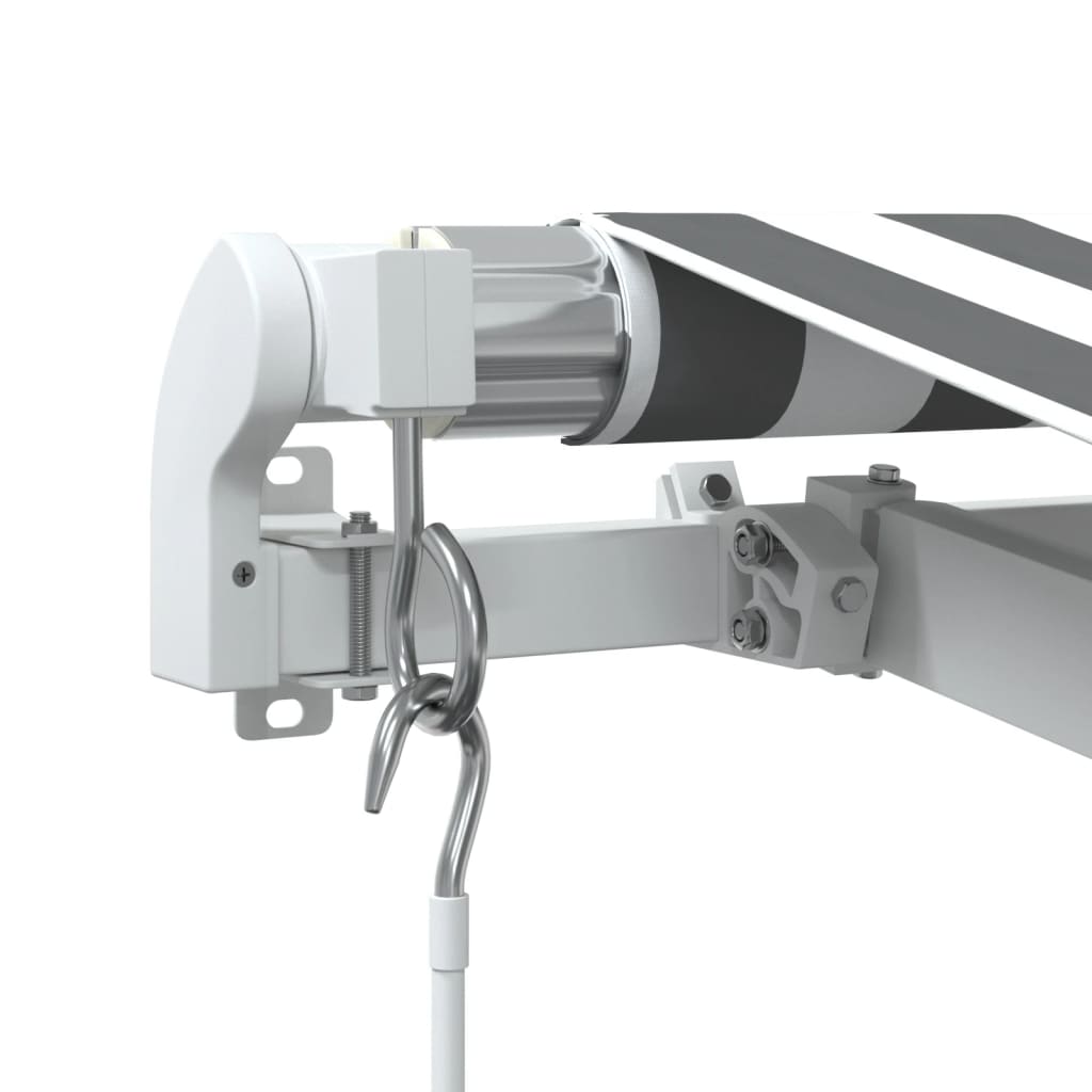 Manuell uttrekkbar markise med LED antrasitt og hvit 600x350 cm