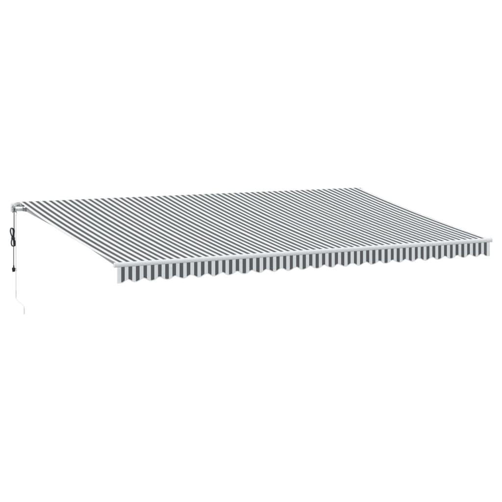 Automatisk uttrekkbart markise antrasitt og hvit 600x350 cm