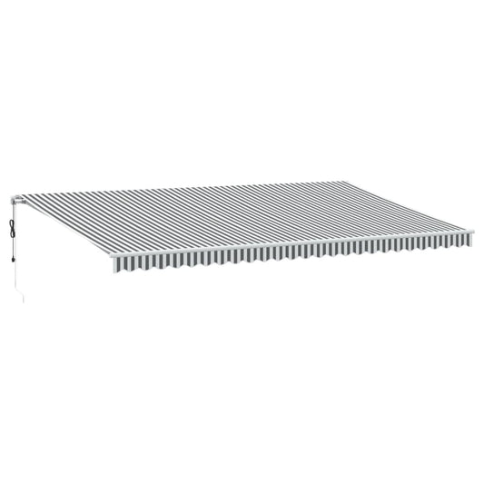 Automatisk uttrekkbar markise LED antrasitt og hvit 600x350 cm